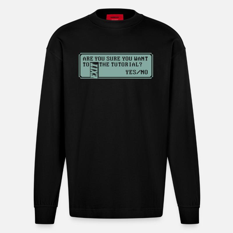 TUTORIAL - Heavyweight Oversized Organic Longsleeve Shirt Made in EU - SOLID BLACK