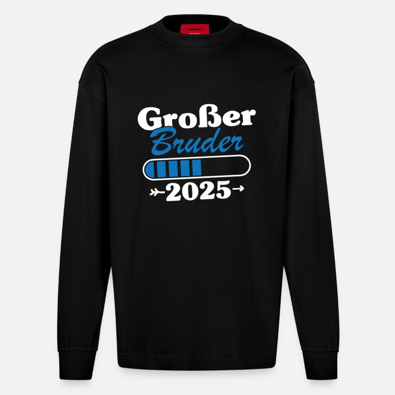 Großer Bruder Loading 2025 - Heavyweight Oversized Organic Langarmshirt Made in EU - SOLID BLACK