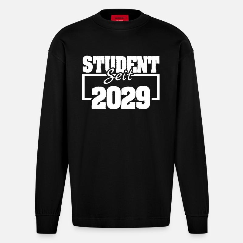 seit 2029 - Heavyweight Oversized Organic Langarmshirt Made in EU - SOLID BLACK