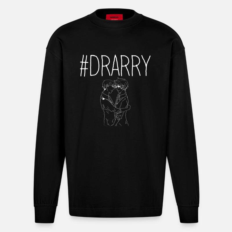 #Drarry - Heavyweight Oversized Organic Langarmshirt Made in EU - SOLID BLACK