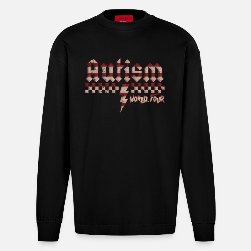 Autismus-Bewusstsein: anders, anders, besser - Heavyweight Oversized Organic Langarmshirt Made in EU - SOLID BLACK