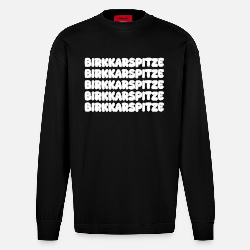Birkkarspitze als Klettern - Heavyweight Oversized Organic Langarmshirt Made in EU - SOLID BLACK