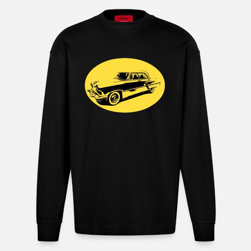 Auto - Heavyweight Oversized Organic Langarmshirt Made in EU - SOLID BLACK