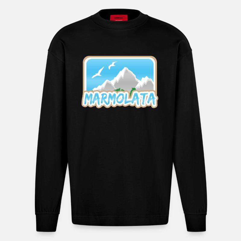 Marmolada comme Marmolada - Manches longues bio épais oversize fabriqué en UE - SOLID BLACK
