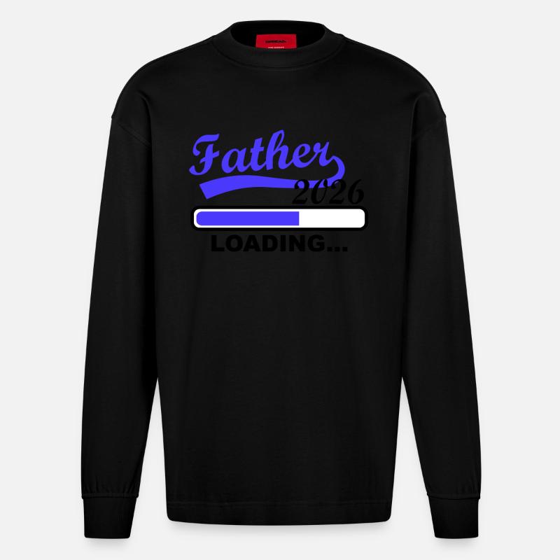 Vater 2026 Wird Geladen Loading - Heavyweight Oversized Organic Langarmshirt Made in EU - SOLID BLACK