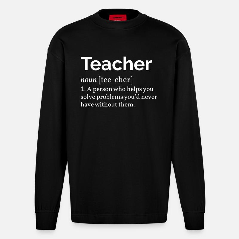 Lehrer Definition - Heavyweight Oversized Organic Langarmshirt Made in EU - SOLID BLACK