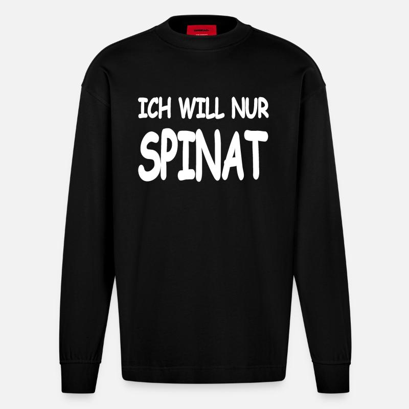 Spinat - Heavyweight Oversized Organic Langarmshirt Made in EU - SOLID BLACK