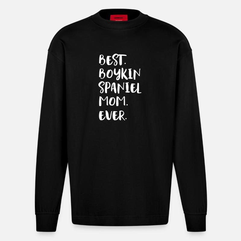 Boykin Spaniel - Heavyweight Oversized Organic Langarmshirt Made in EU - SOLID BLACK