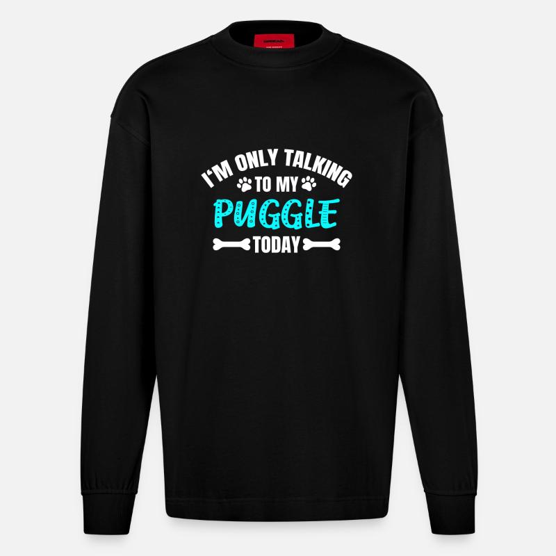 Puggle - Heavyweight Oversized Organic Langarmshirt Made in EU - SOLID BLACK