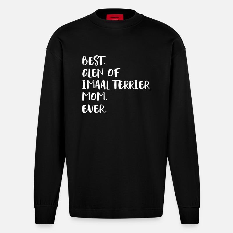 Glen d’Imaal Terrier - Manches longues bio épais oversize fabriqué en UE - SOLID BLACK