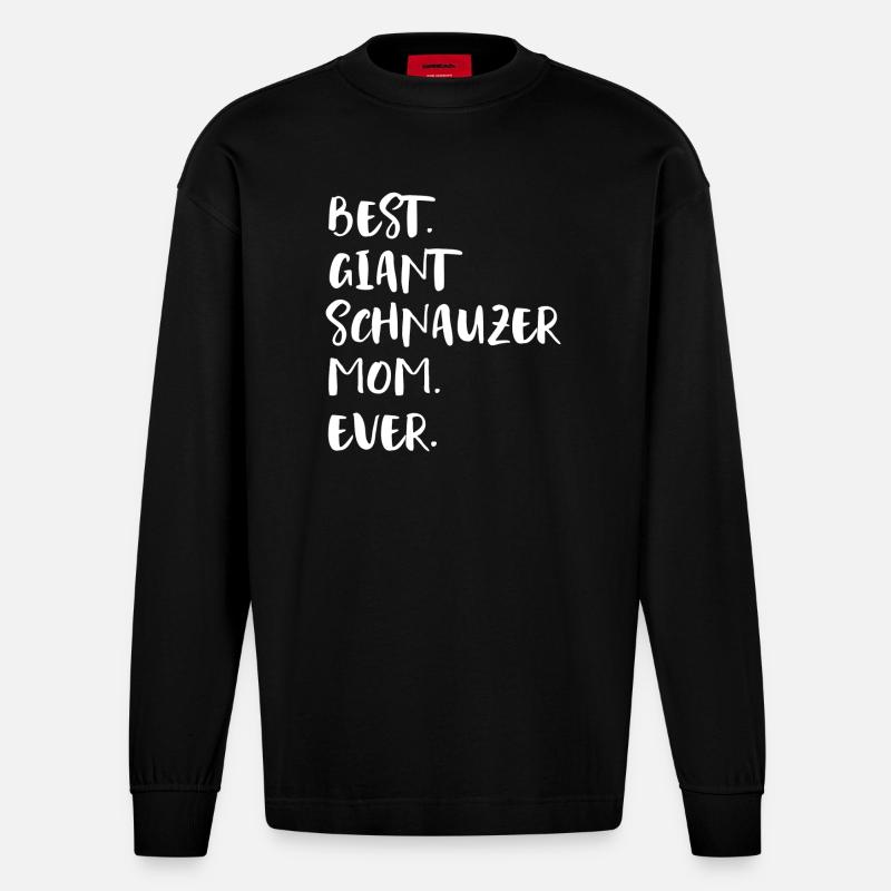 Riesenschnauzer Schnauzer géant - Manches longues bio épais oversize fabriqué en UE - SOLID BLACK