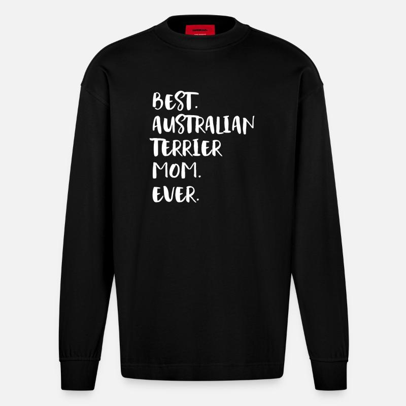 Terrier australien - Manches longues bio épais oversize fabriqué en UE - SOLID BLACK