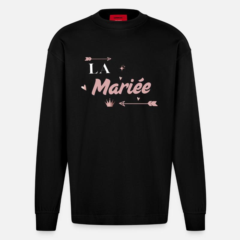 la mariée rose flèche - Manches longues bio épais oversize fabriqué en UE - SOLID BLACK