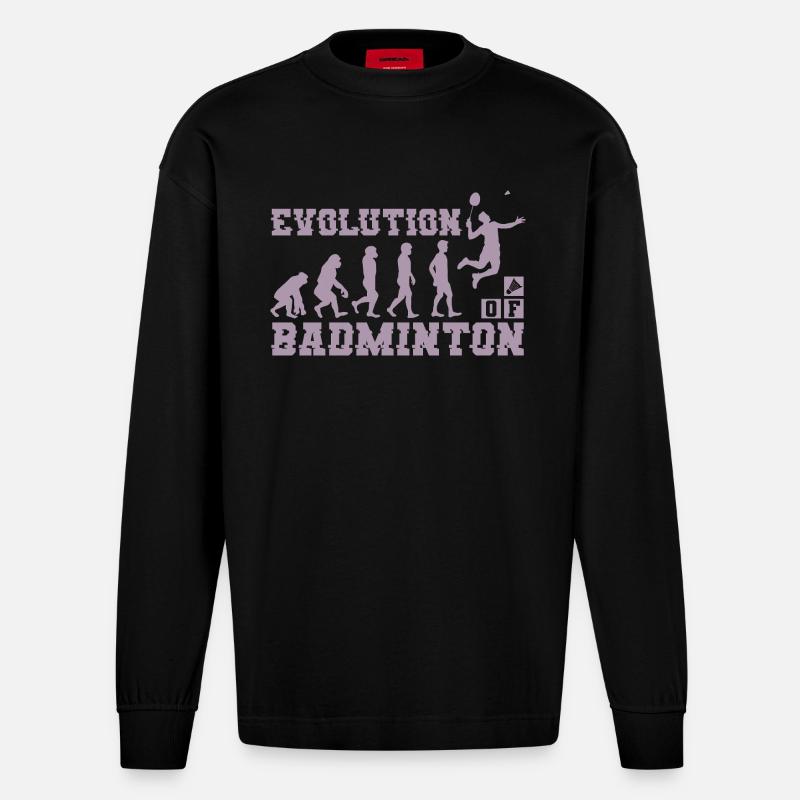 Badminton Evolution Silhouette - Manches longues bio épais oversize fabriqué en UE - SOLID BLACK
