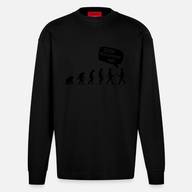 L évolution d'un harceleur - Manches longues bio épais oversize fabriqué en UE - SOLID BLACK