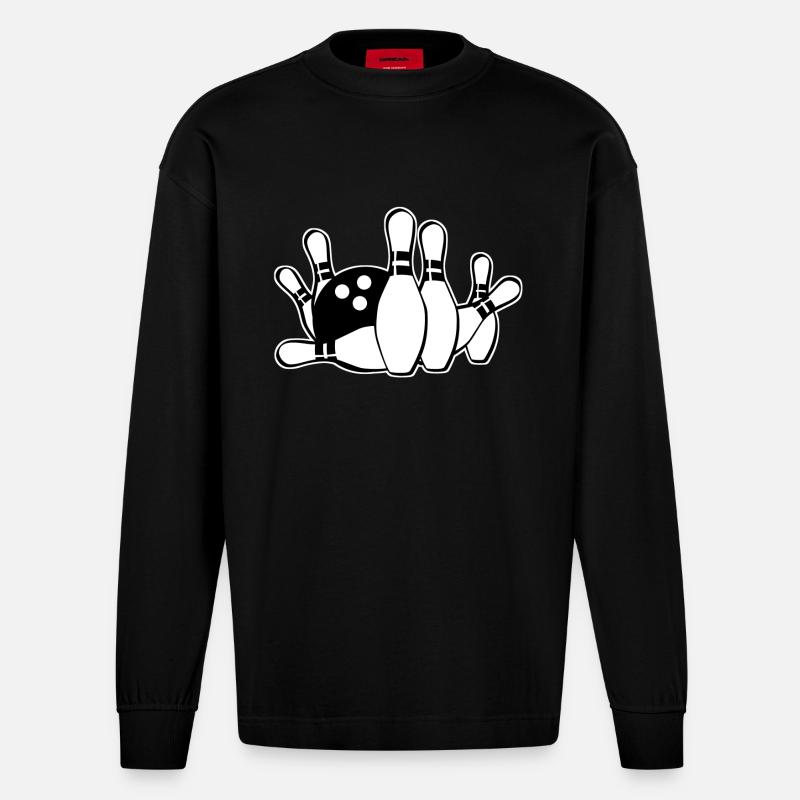 Bowling - Heavyweight Oversized Organic Langarmshirt Made in EU - SOLID BLACK