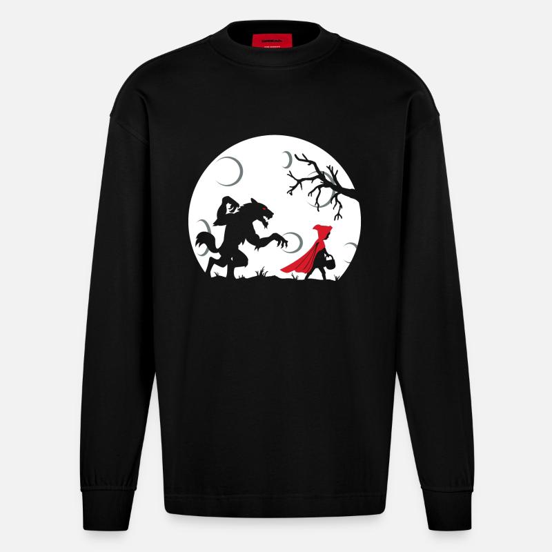 Rotkäppchen - Heavyweight Oversized Organic Langarmshirt Made in EU - SOLID BLACK