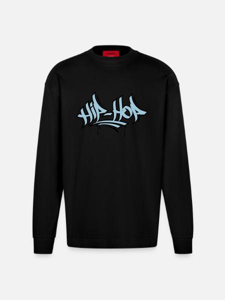 Hip Hop - Heavyweight Oversized Organic Longsleeve Shirt Made in EU - SOLID BLACK