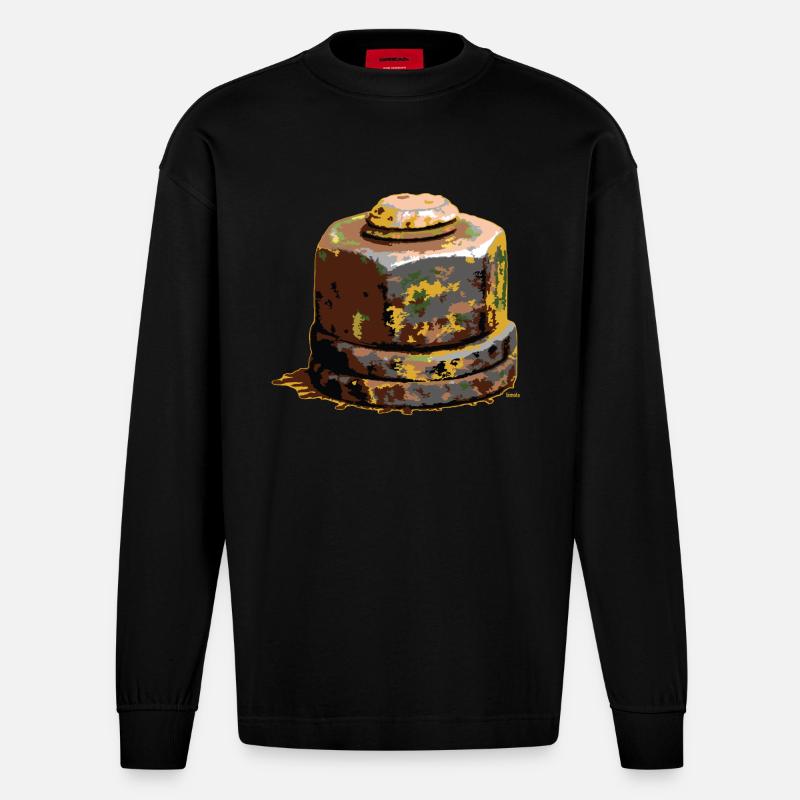 Schraube Mutter No 1 - Heavyweight Oversized Organic Langarmshirt Made in EU - SOLID BLACK