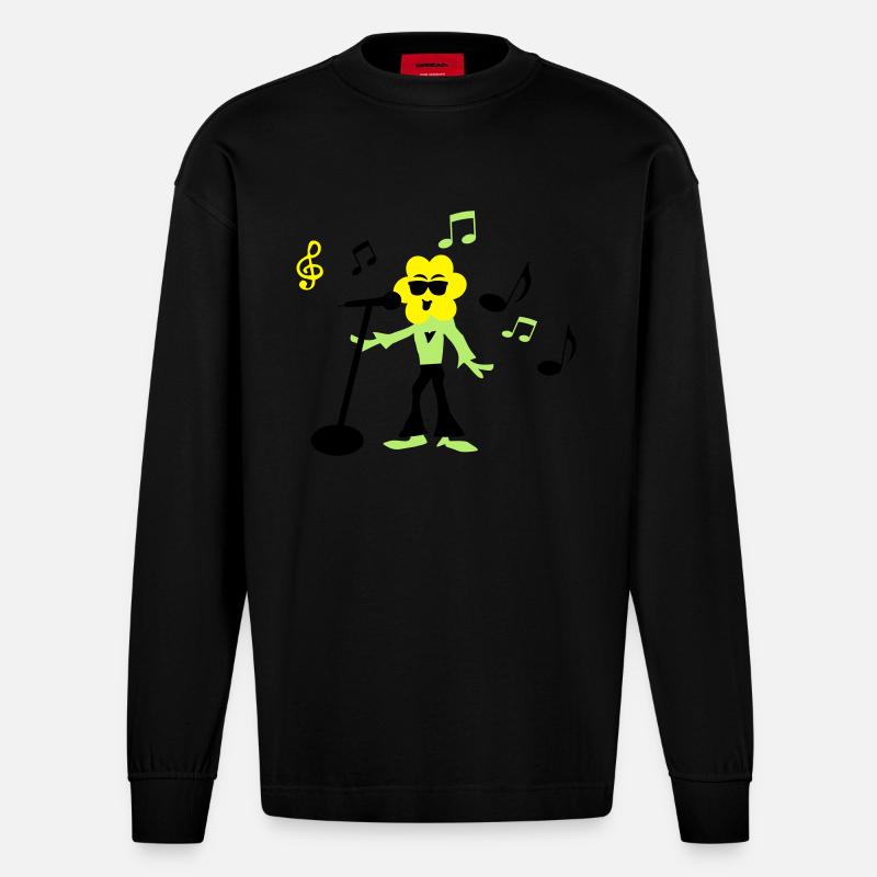 sonnenblume - Heavyweight Oversized Organic Langarmshirt Made in EU - SOLID BLACK