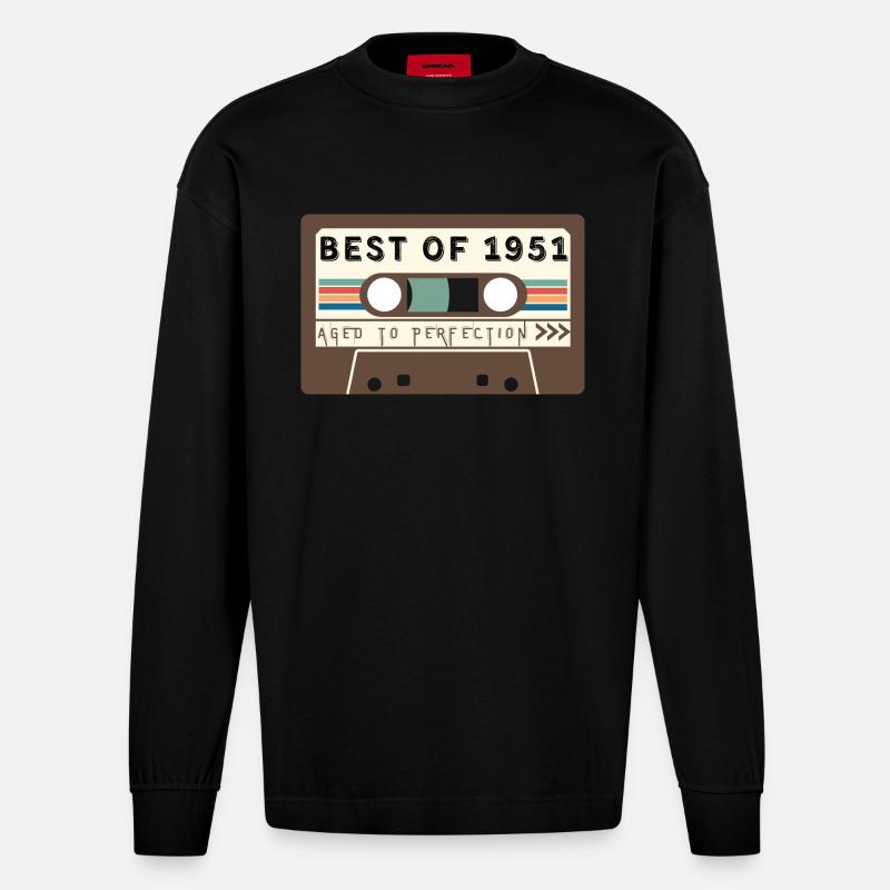 Das Beste von 1951 - Heavyweight Oversized Organic Langarmshirt Made in EU - SOLID BLACK