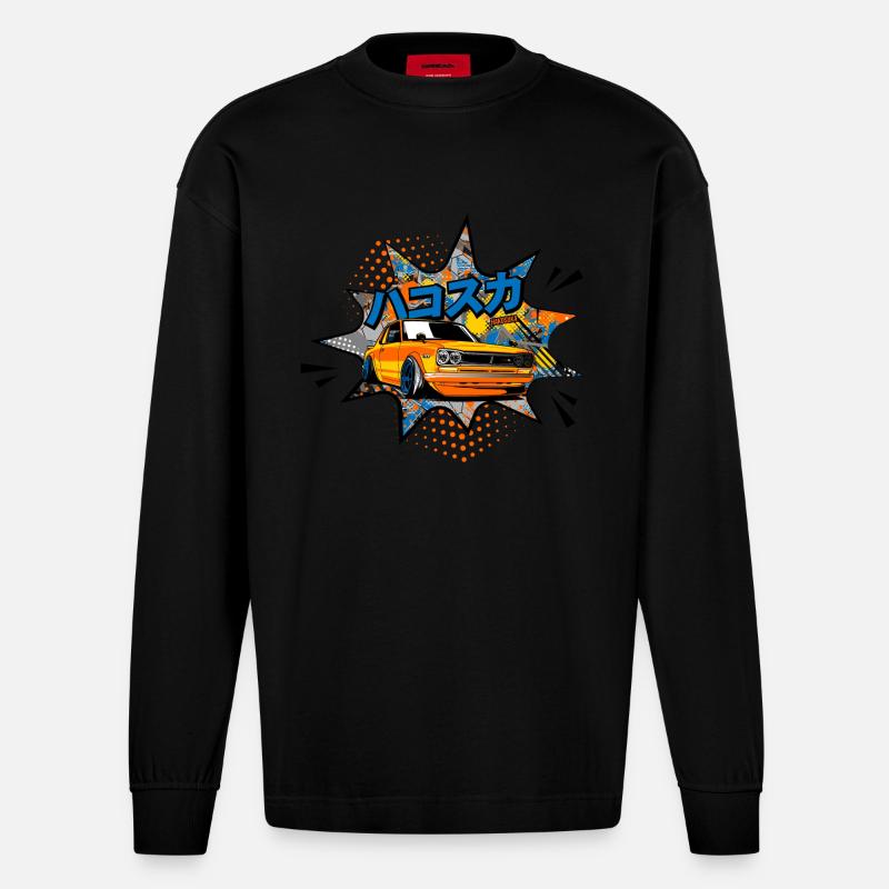 gtr oldschool - Heavyweight Oversized Organic Langarmshirt Made in EU - SOLID BLACK