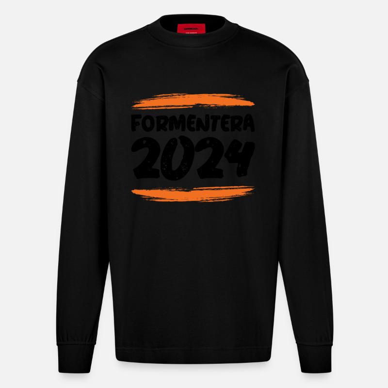 Formentera 2024 - Heavyweight Oversized Organic Langarmshirt Made in EU - SOLID BLACK