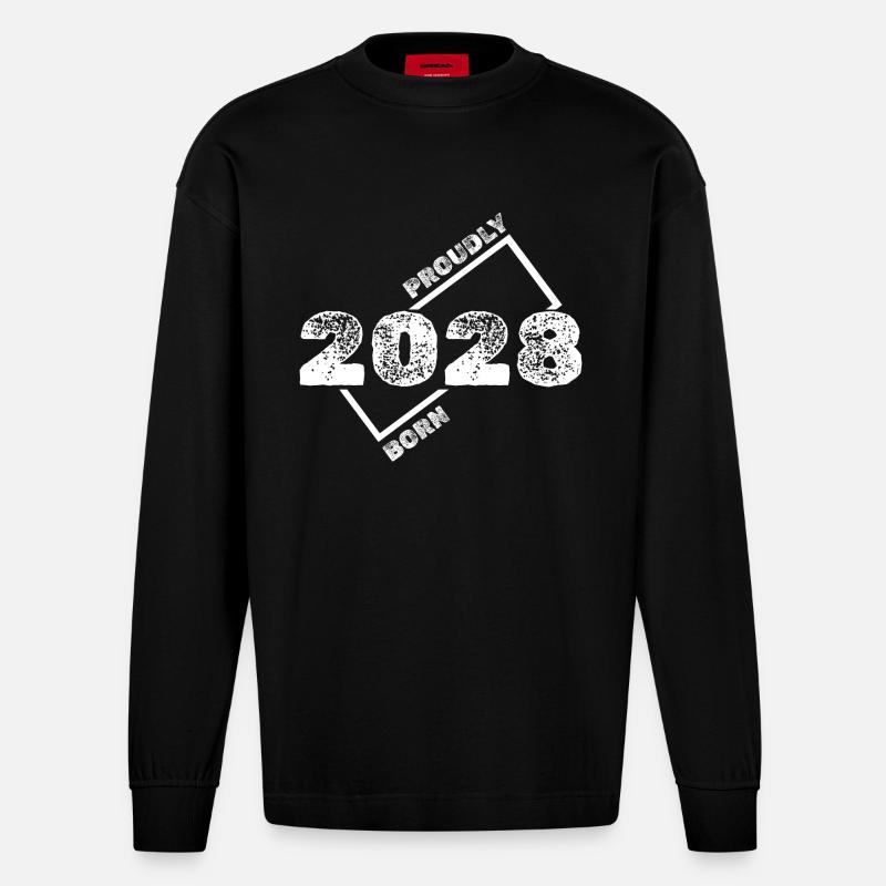 Idée cadeau 2028 - Manches longues bio épais oversize fabriqué en UE - SOLID BLACK