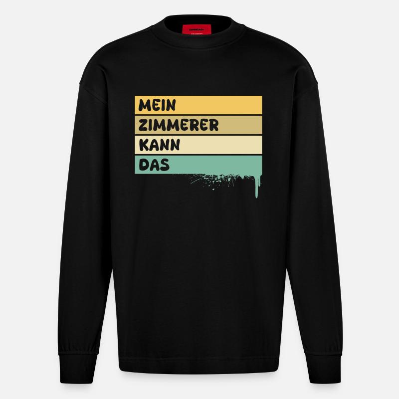 Zimmerer - Heavyweight Oversized Organic Langarmshirt Made in EU - SOLID BLACK