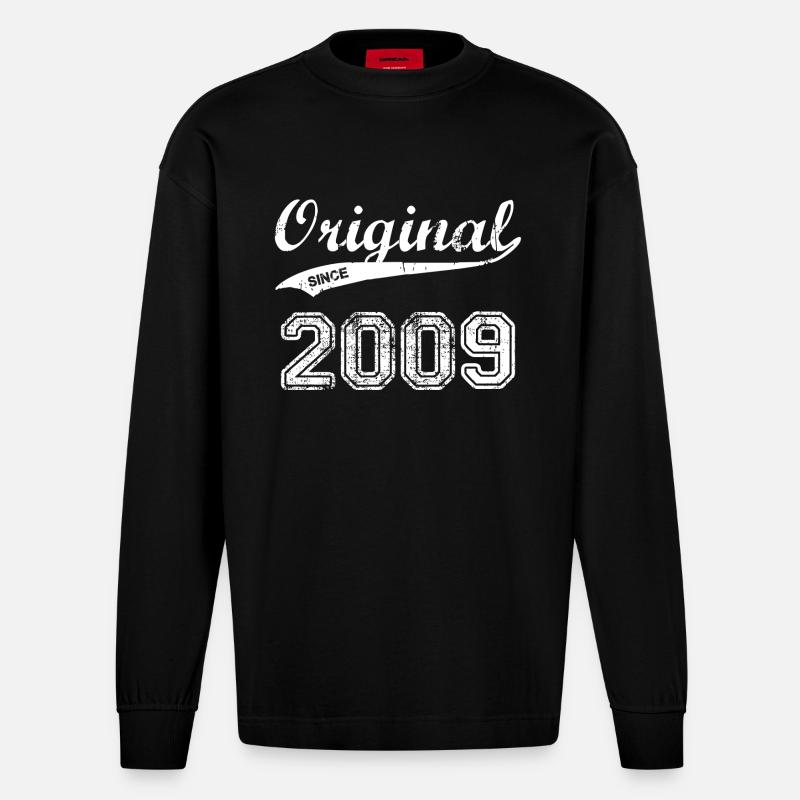 2009 - Heavyweight Oversized Organic Langarmshirt Made in EU - SOLID BLACK