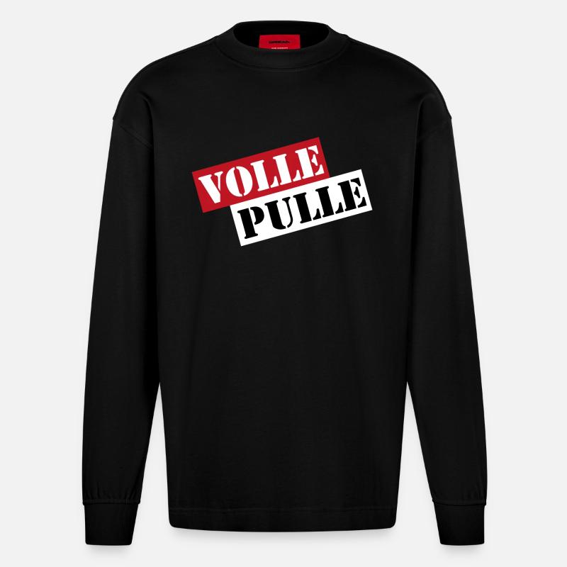 Volle Pulle Geschenk - Heavyweight Oversized Organic Langarmshirt Made in EU - SOLID BLACK