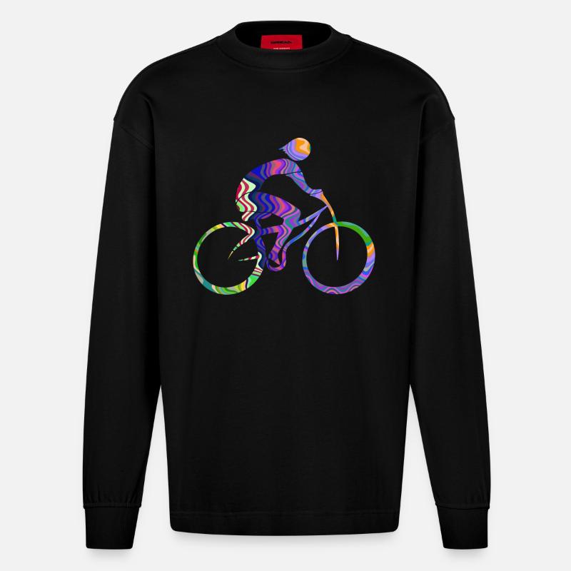Radfahrer - Heavyweight Oversized Organic Langarmshirt Made in EU - SOLID BLACK