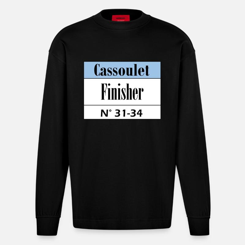 Cassoulet Finisher Languedoc - Heavyweight Oversized Organic Langarmshirt Made in EU - SOLID BLACK