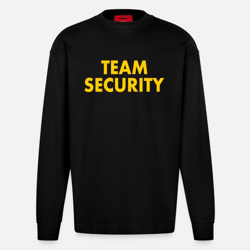 Team security - Heavyweight Oversized Organic Langarmshirt Made in EU - SOLID BLACK