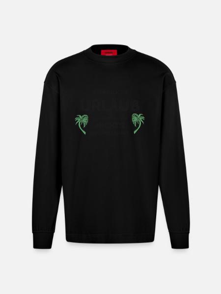 I need a vacation - Heavyweight Oversized Organic Longsleeve Shirt Made in EU - SOLID BLACK