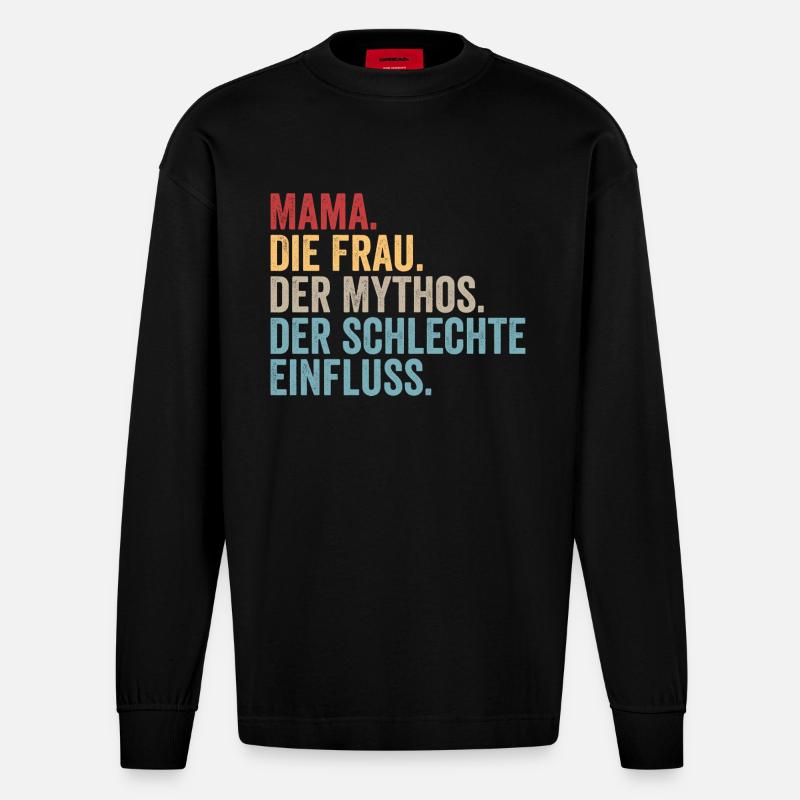 Mutter Mama - Heavyweight Oversized Organic Langarmshirt Made in EU - SOLID BLACK