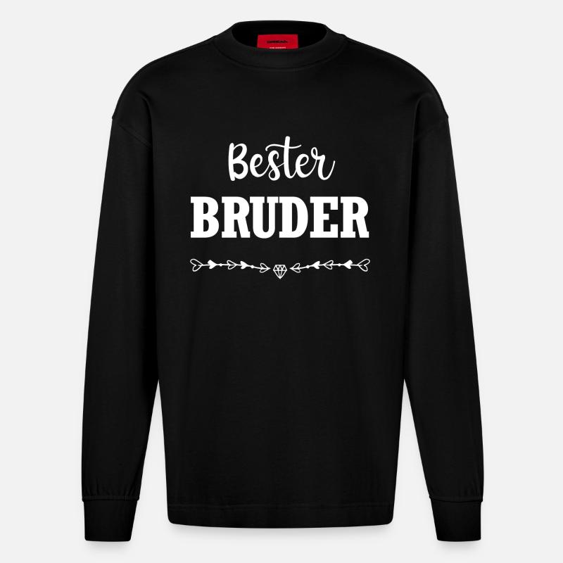 Bester Bruder - Heavyweight Oversized Organic Langarmshirt Made in EU - SOLID BLACK