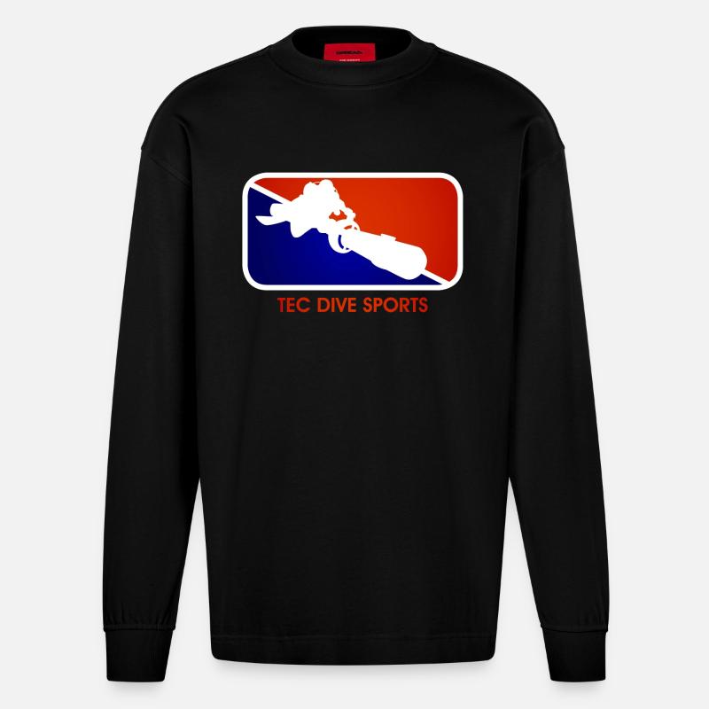 Technical Diving - Heavyweight Oversized Organic Langarmshirt Made in EU - SOLID BLACK