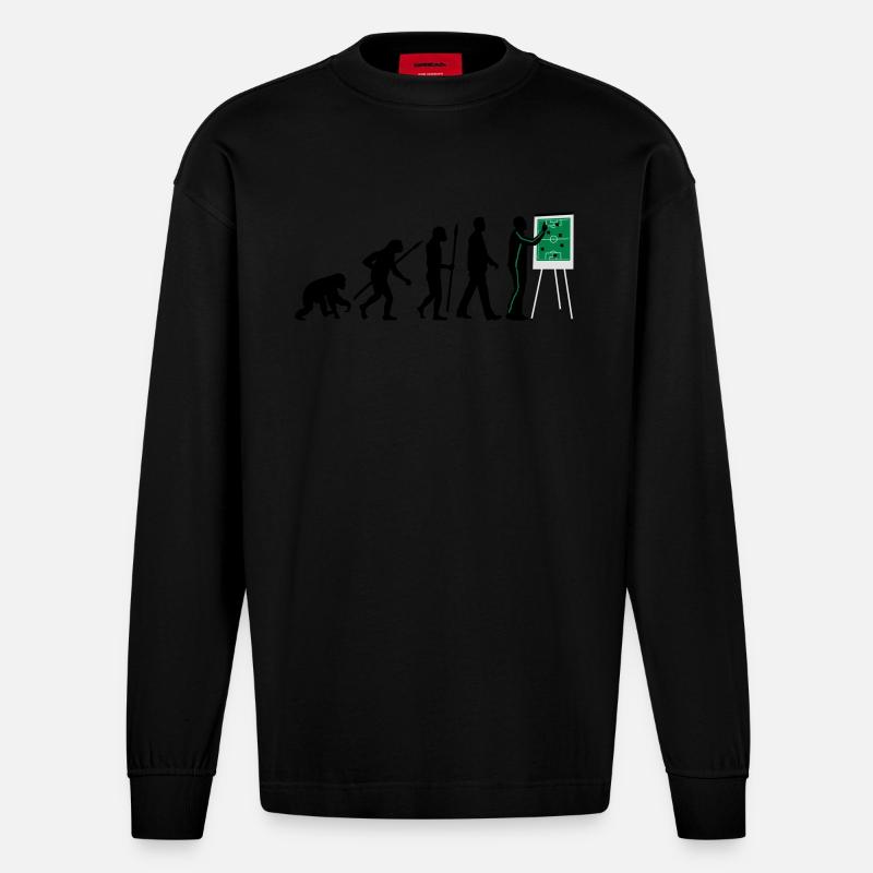 Evolution Trainer 12_2017 - Heavyweight Oversized Organic Langarmshirt Made in EU - SOLID BLACK