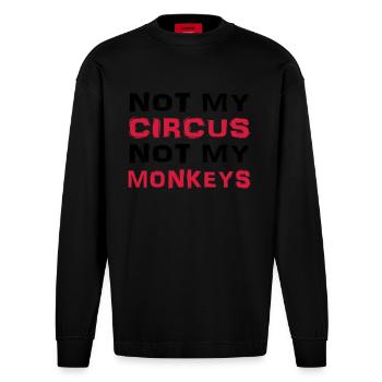 Not my circus, not my monkeys - Manches longues bio épais oversize fabriqué en UE - SOLID BLACK - Devant