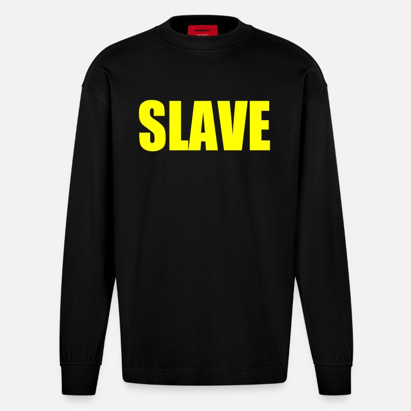 Slave - Heavyweight Oversized Organic Langarmshirt Made in EU - SOLID BLACK