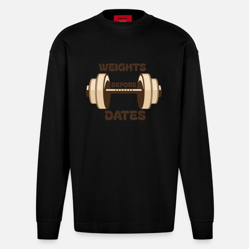 Gewichte vor Datumsangaben - Heavyweight Oversized Organic Langarmshirt Made in EU - SOLID BLACK