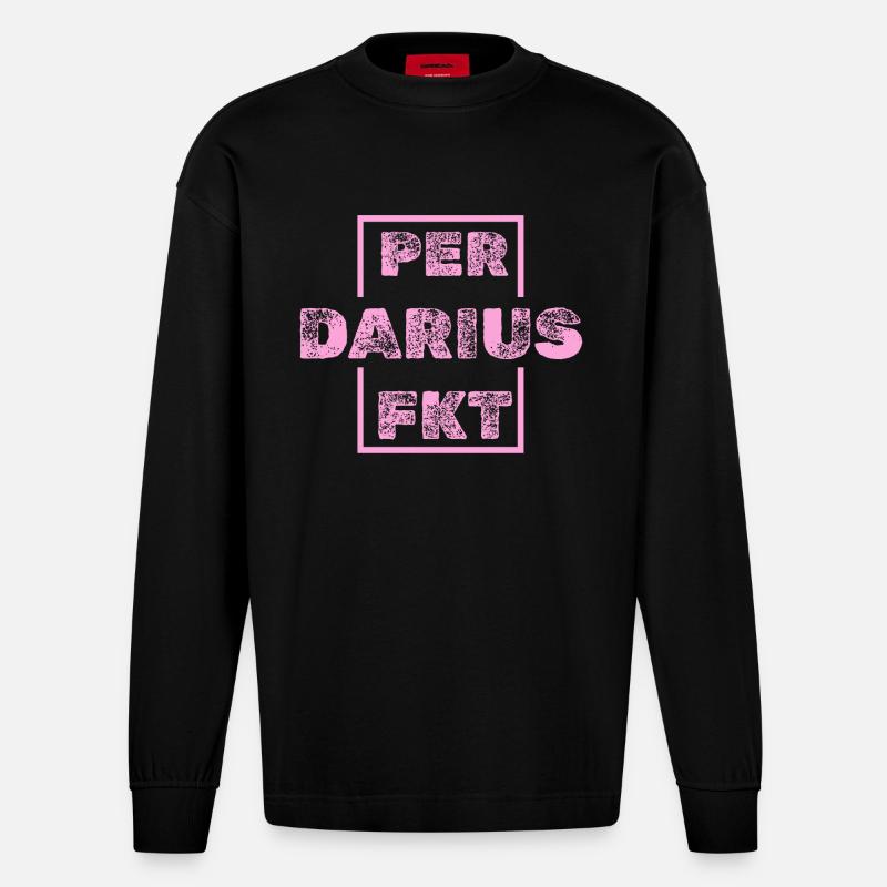 Darius Darius - Manches longues bio épais oversize fabriqué en UE - SOLID BLACK