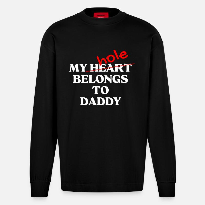 Lustiger schwuler Slogan - Heavyweight Oversized Organic Langarmshirt Made in EU - SOLID BLACK
