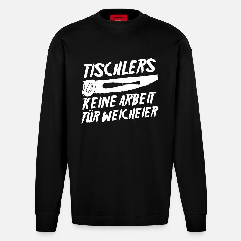 Charpentier, Charpentier, Charpentier - Manches longues bio épais oversize fabriqué en UE - SOLID BLACK