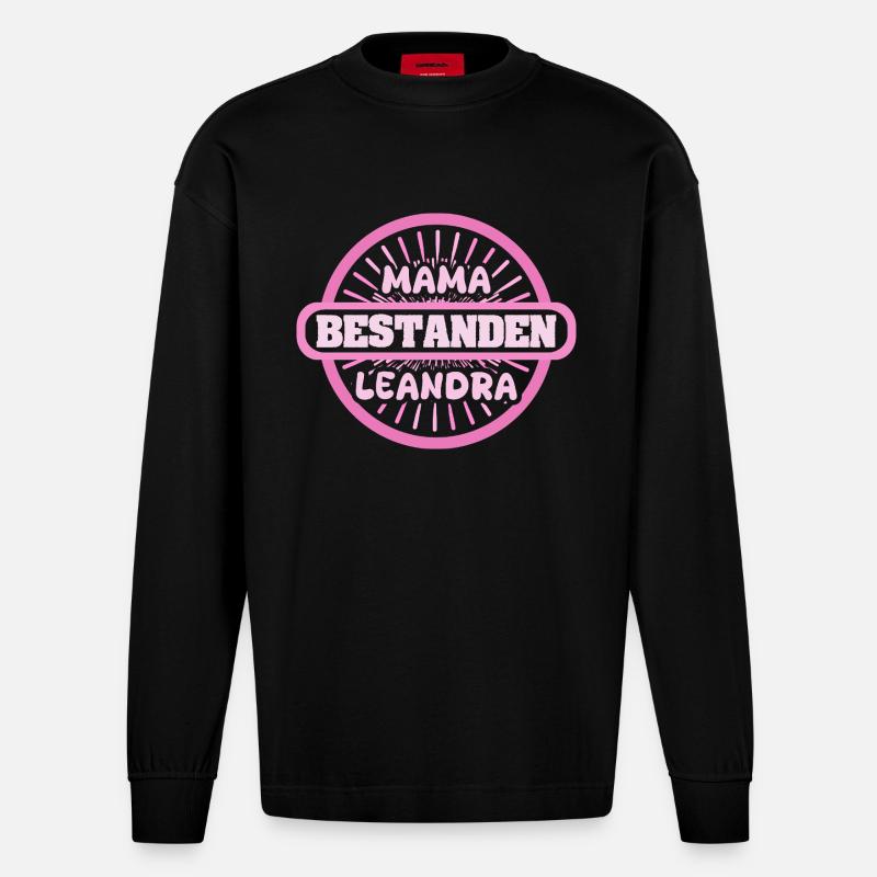 Leandra as a given name - Heavyweight Oversized Organic Longsleeve Shirt Made in EU - SOLID BLACK