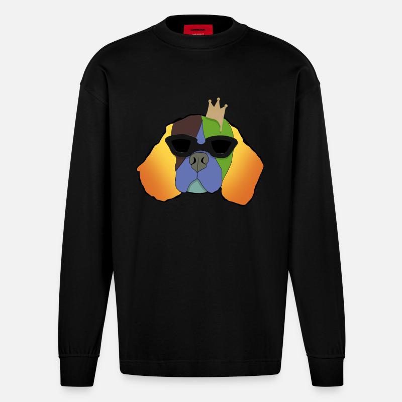 King Einstein - Heavyweight Oversized Organic Langarmshirt Made in EU - SOLID BLACK