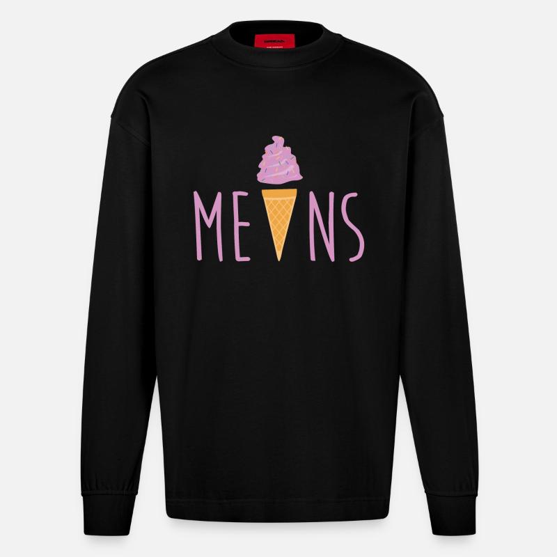Eis Eis Baby. - Heavyweight Oversized Organic Langarmshirt Made in EU - SOLID BLACK