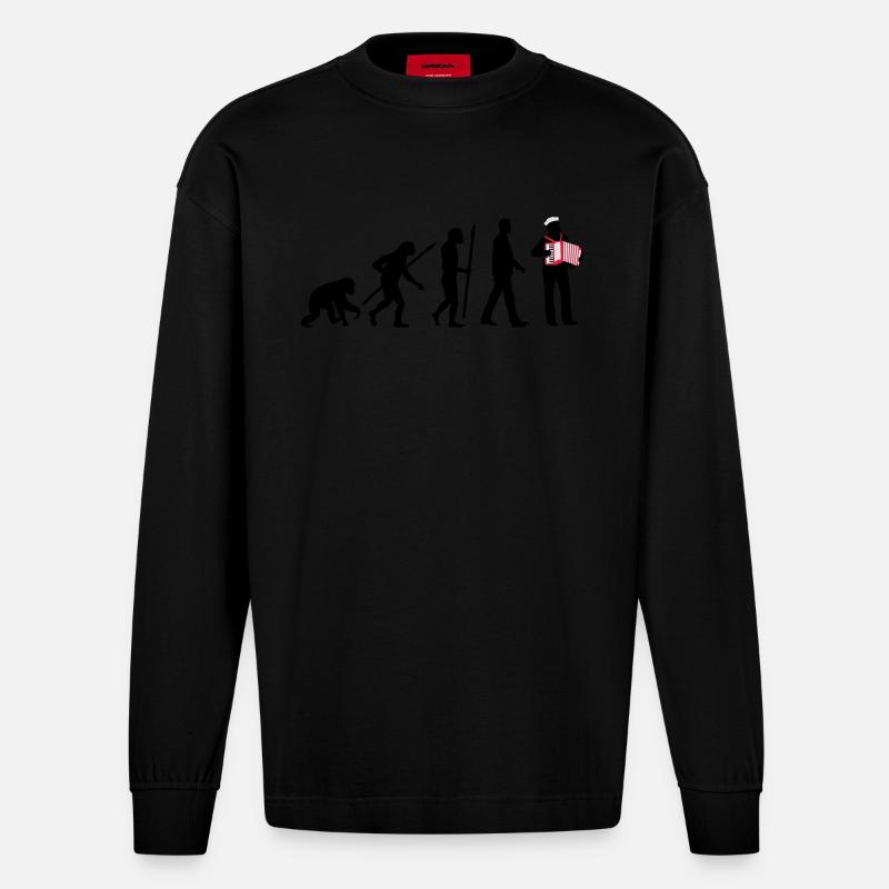 evolution_akkordeon_spieler_122013_b_3c - Heavyweight Oversized Organic Langarmshirt Made in EU - SOLID BLACK