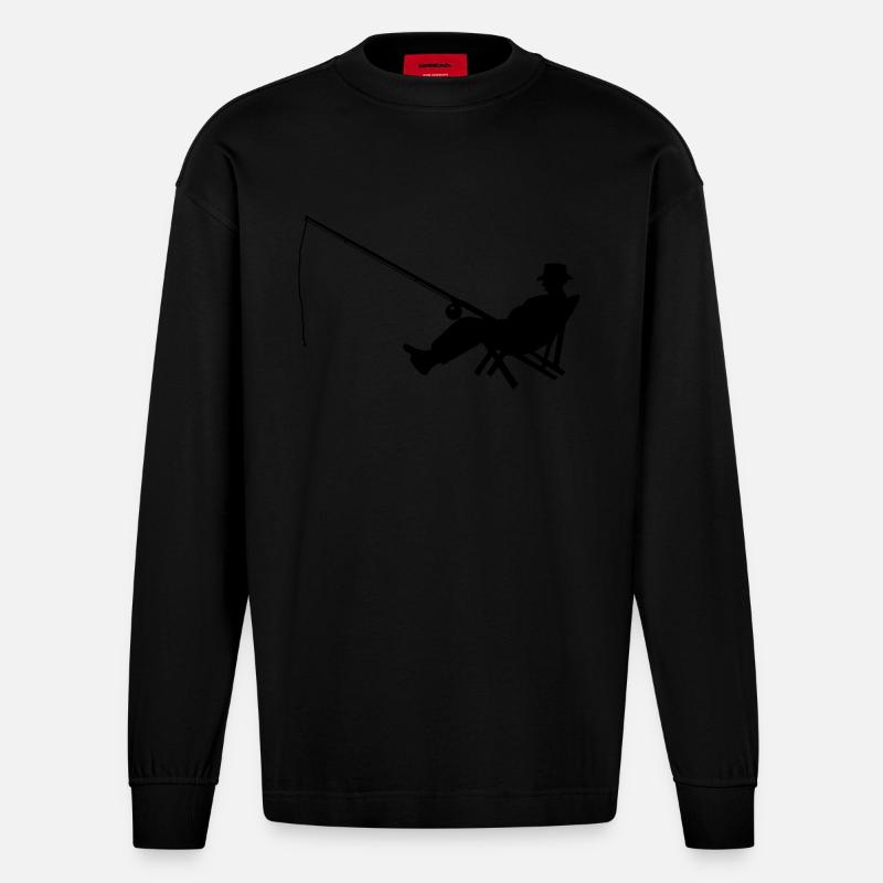 angler_01 - Heavyweight Oversized Organic Langarmshirt Made in EU - SOLID BLACK